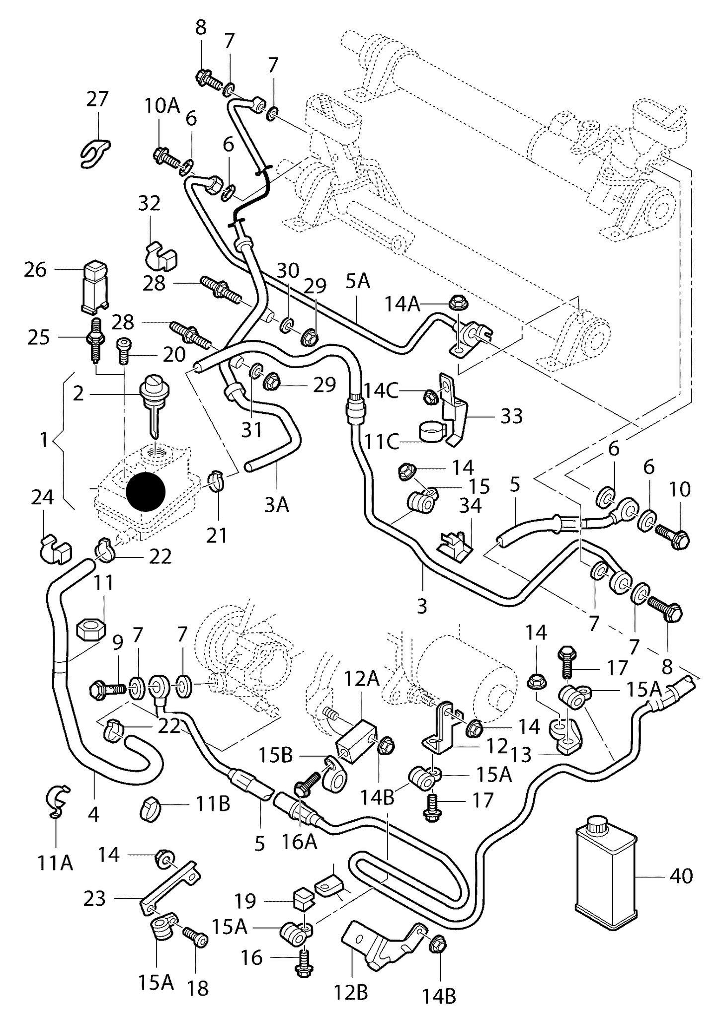 (1) 109695 FEBI Power Steering Oil Tank