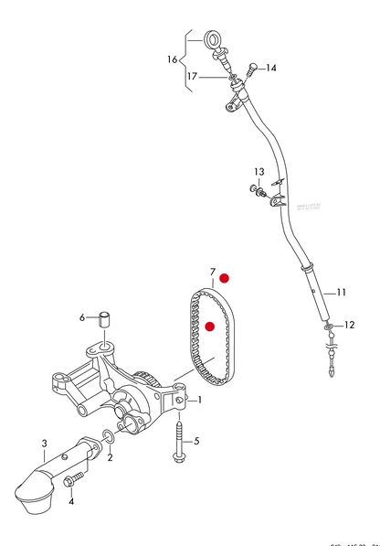 (7) 116879 FEBI Timing Belt for oil pump