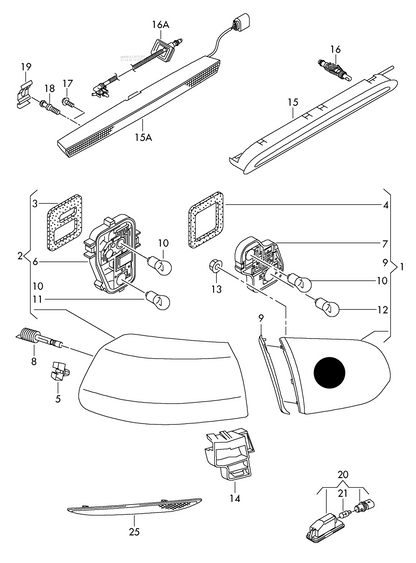 (1) LL9294 DEPO tail light with fog light (left-hand traffic only) right inner VALEO