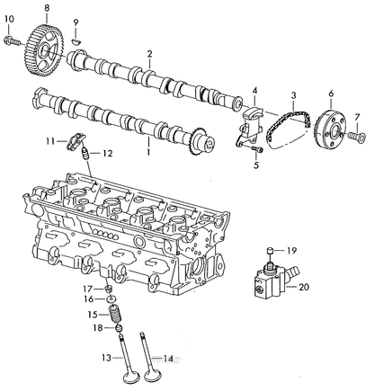 (2) C488 AMC OE Quality Camshaft 'Exhaust' 4-cylinder+ CDLC,CDLF 2.0 ltr.