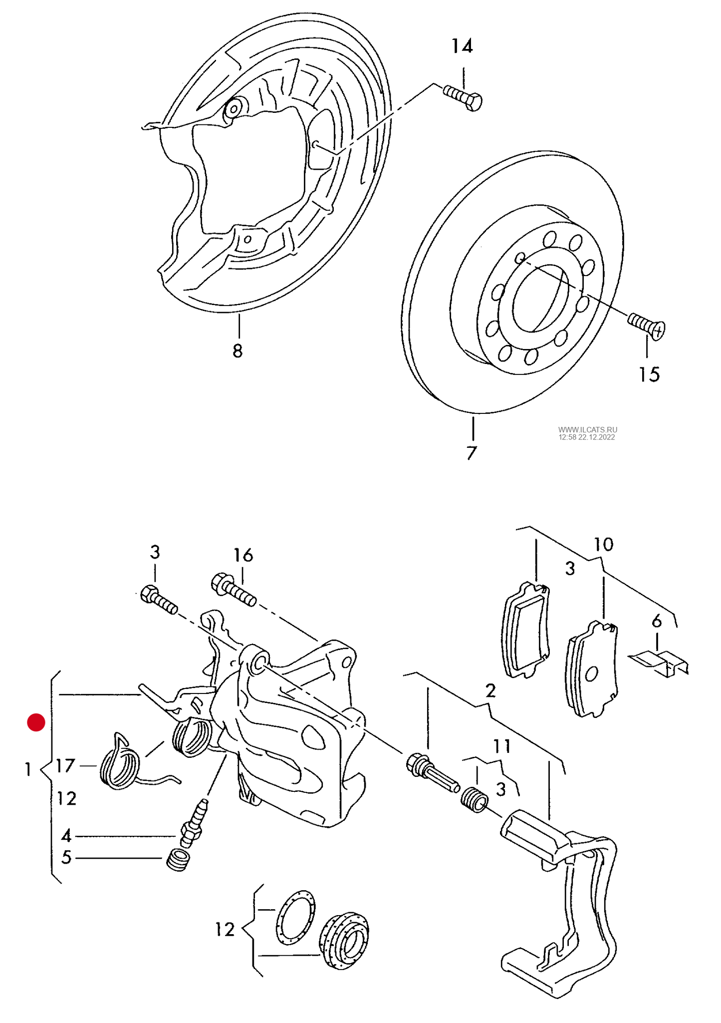 (1) 178963 TRW R/H New Rear brake caliper (BLACK) 270bhp PR-1KW