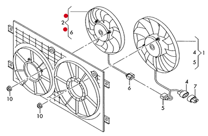 (2) 111284 FEBI radiator fan for vehicle use in warm climates 150W 295MM SIEMENS/BROSE PR-8Z6,8Z9