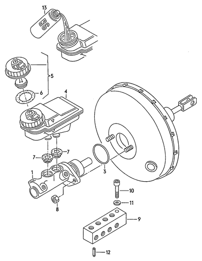 (1) 112077 LPR Brake master cylinder 22.2mm + ABS