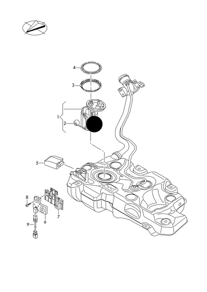 (ITEMS 1+2 ) 630679 In-tank Fuel pump & Sender diesel eng. PR-0F5,1A8 1E0