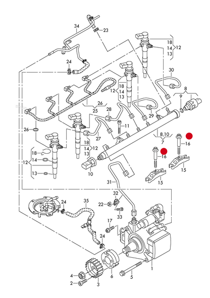 (16) 41877 Screw for  injection nozzle holder