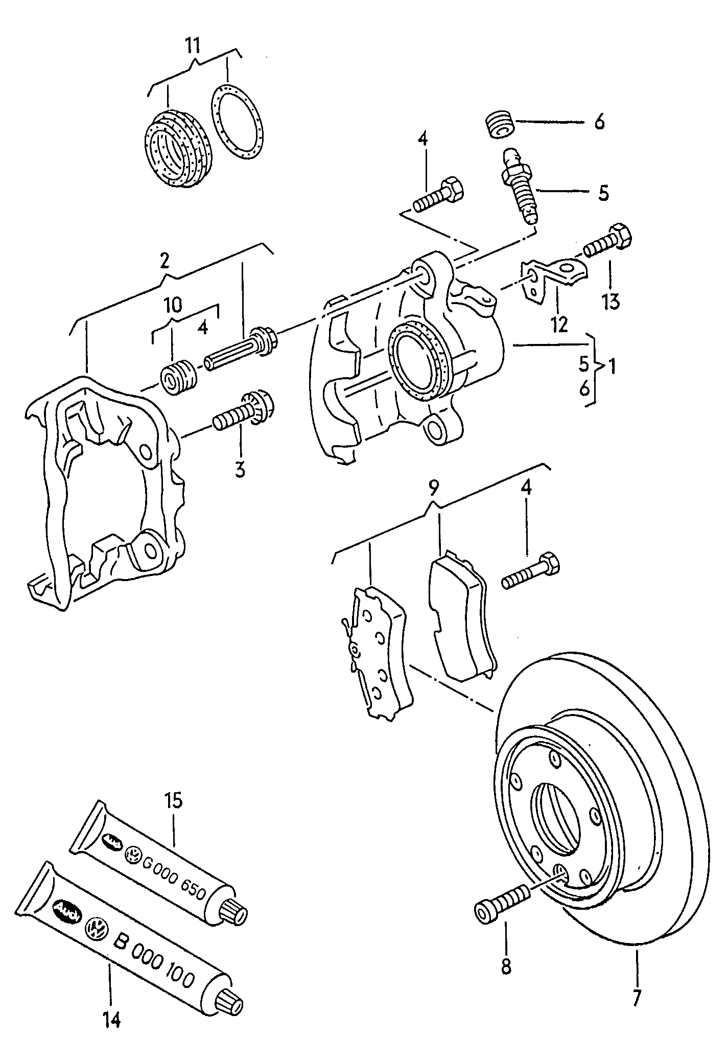 (1) RCA506 PAGID O/S Front brake caliper T4 PR-1LP