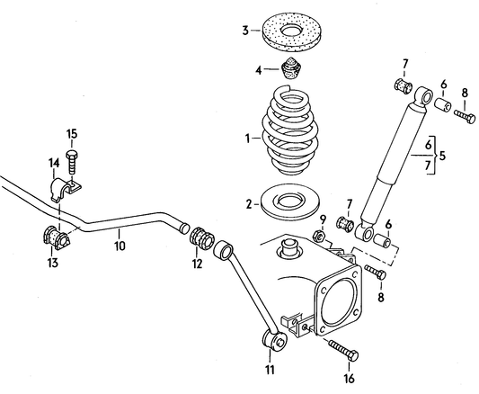 056-000 T25 Rear suspension Spring/Shock