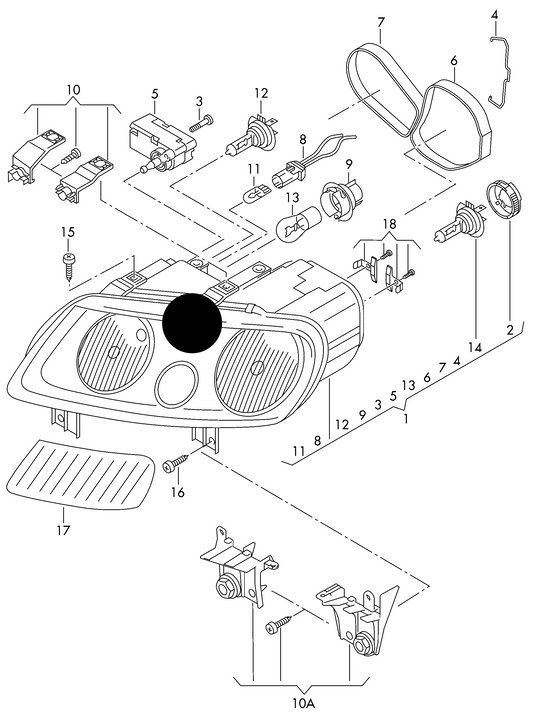 (ITEM 1) HL9980R Aftermarket Headlamp Assy-Right 3Pod Chrome