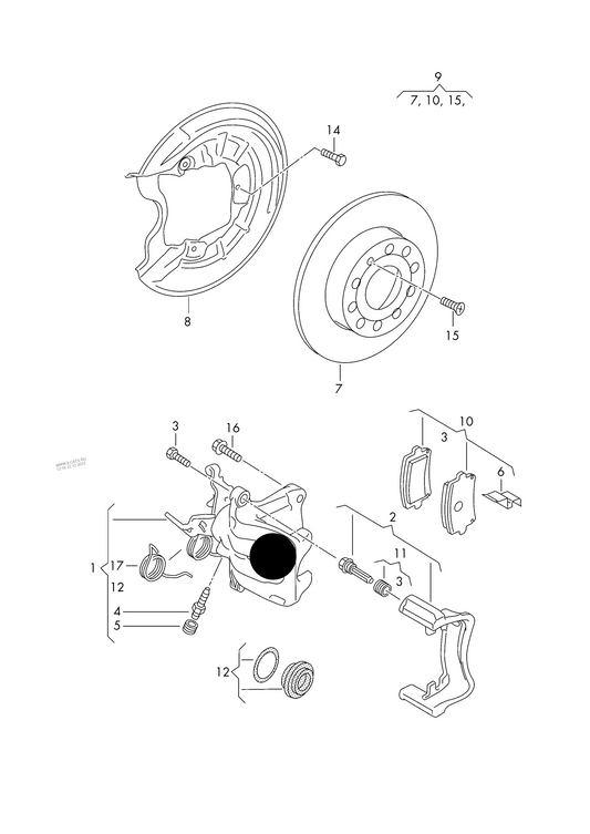 (ITEM 1) 178107R OE 'Red' R/H brake caliper housing for version: right red 207/211bhp PR-1KY,1KV