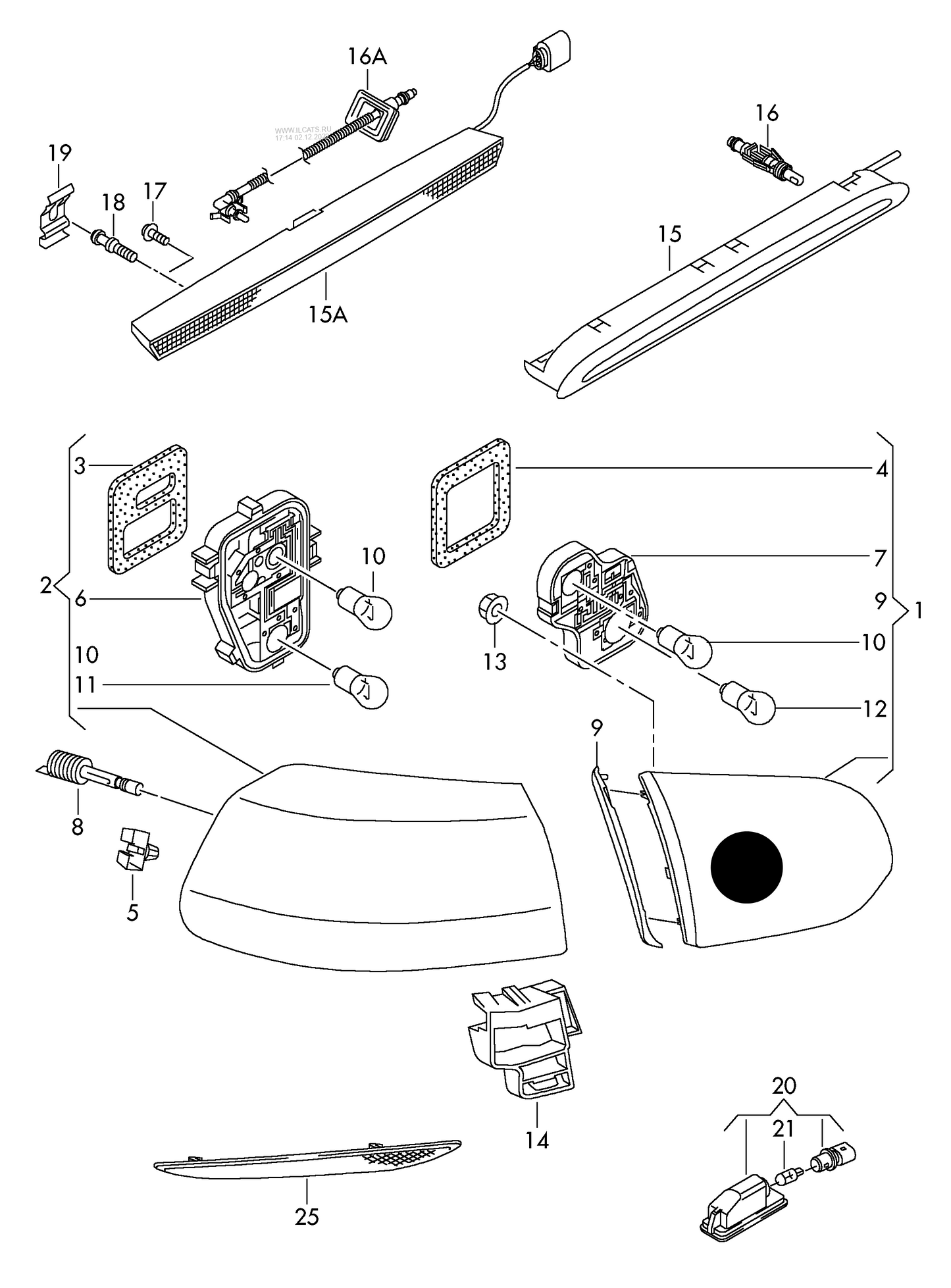 (1) LL9295 DEPO tail light (left-hand traffic only) left inner VALEO