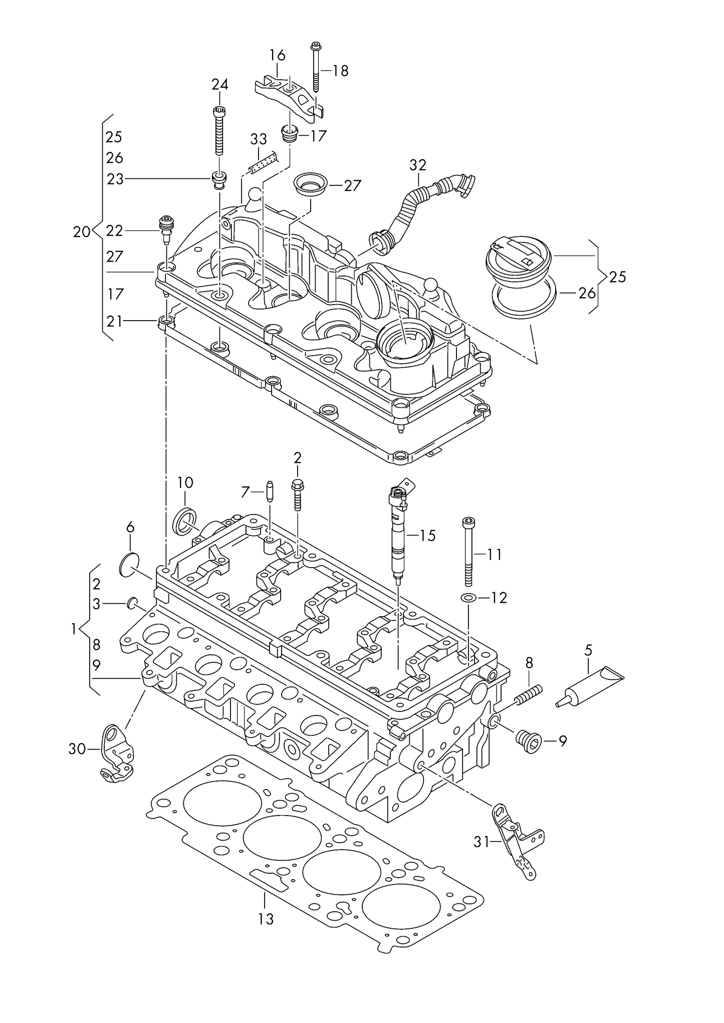 (20) 117770 Rocker Cover with vent valve and gasket  1.6TDI CR