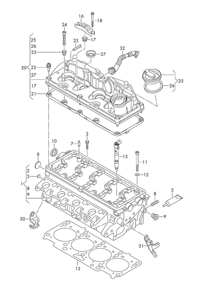 (20) 117770 Rocker Cover with vent valve and gasket  1.6TDI CR