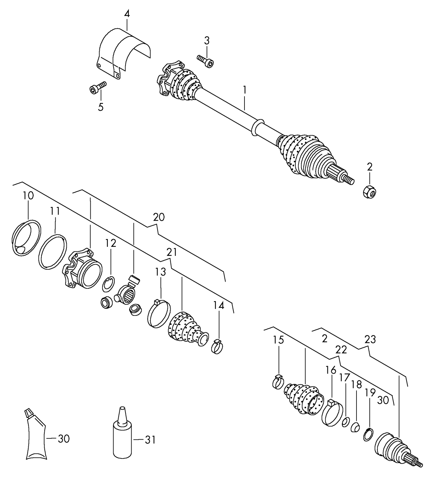 (20) 1715Q5 MEYLE C/V Joint Kit-Inner 1.4D-1.8T/2.3 V5