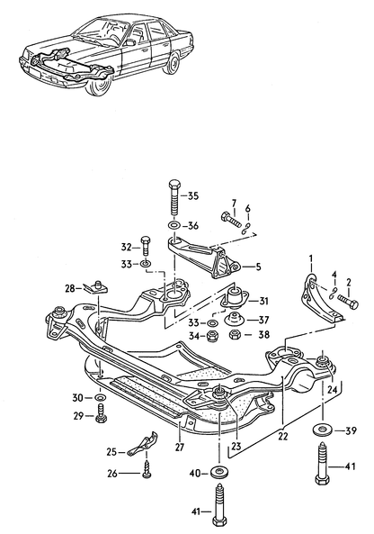 (23) 107987 Front Subframe mounting Audi 100 2.4/2.5 5 cylinder