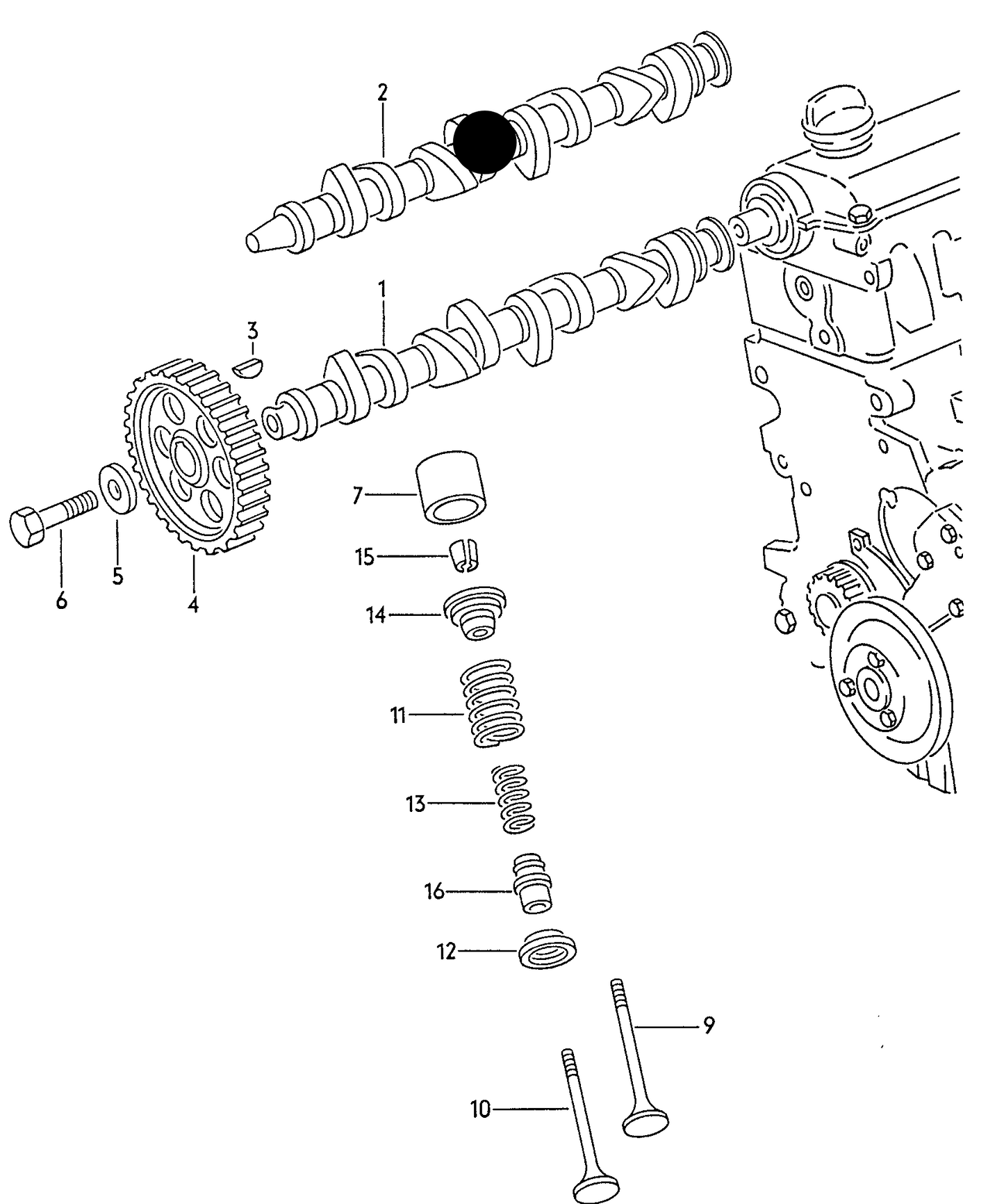 (ITEM 2) 10006 Camshaft 1.9D 1X/1.9TD ABL