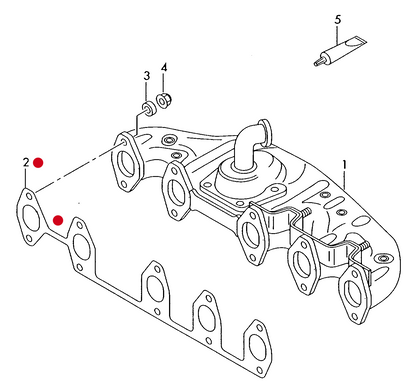 (2) 112402 Exhaust Manifold Gasket with Locating lug  2.5tdi