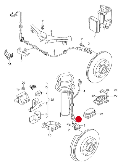 (2) 109752/53/55 Front/Rear ABS Sensor 'Brakes' VAG 92>