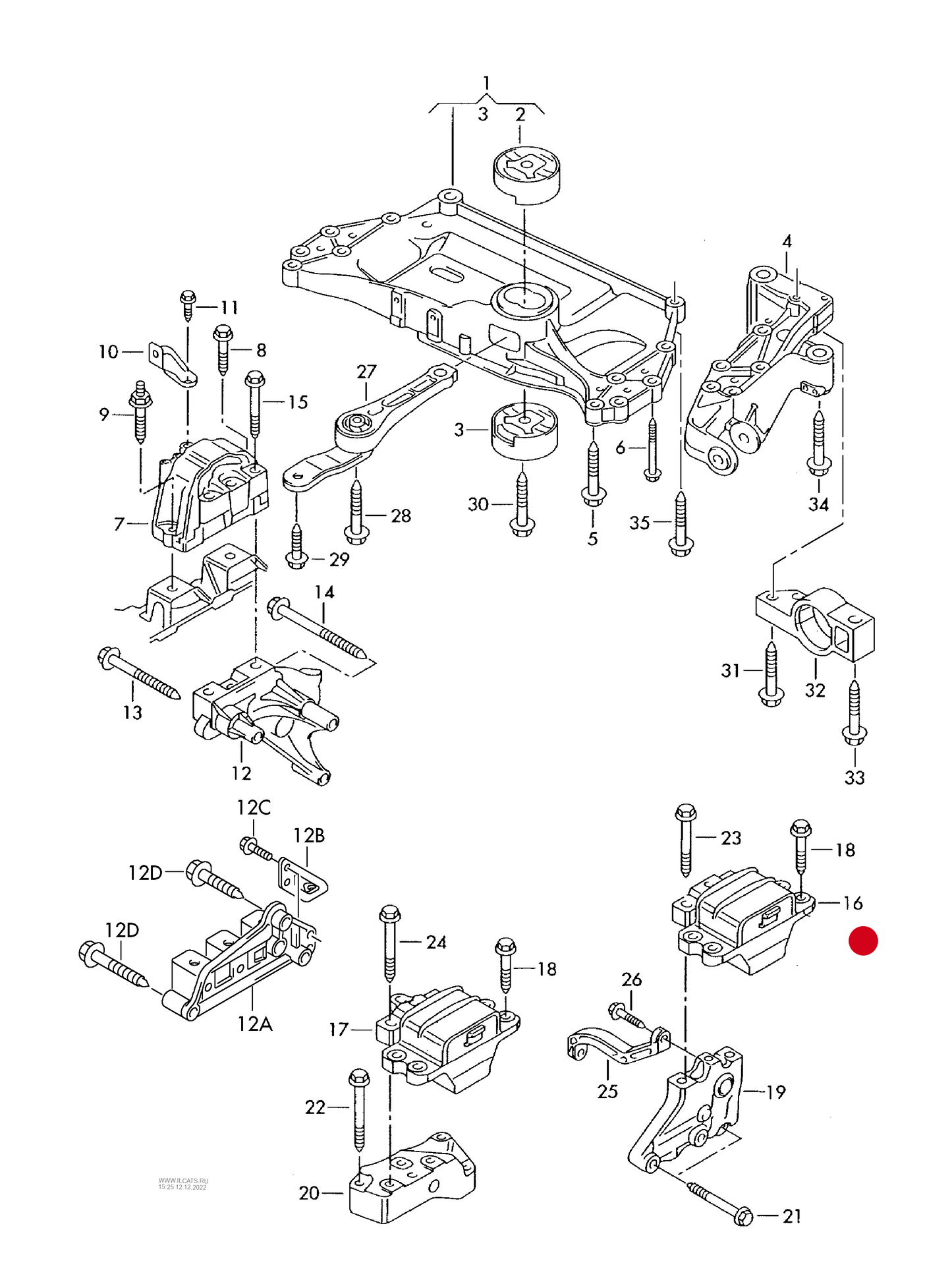 (16) 110128 FEBI L/H Gearbox mounting left manual gearbox+ BSE,BSF, CAXA,CCSA, CGGA,CHGA, CMXA+ PR-0EM