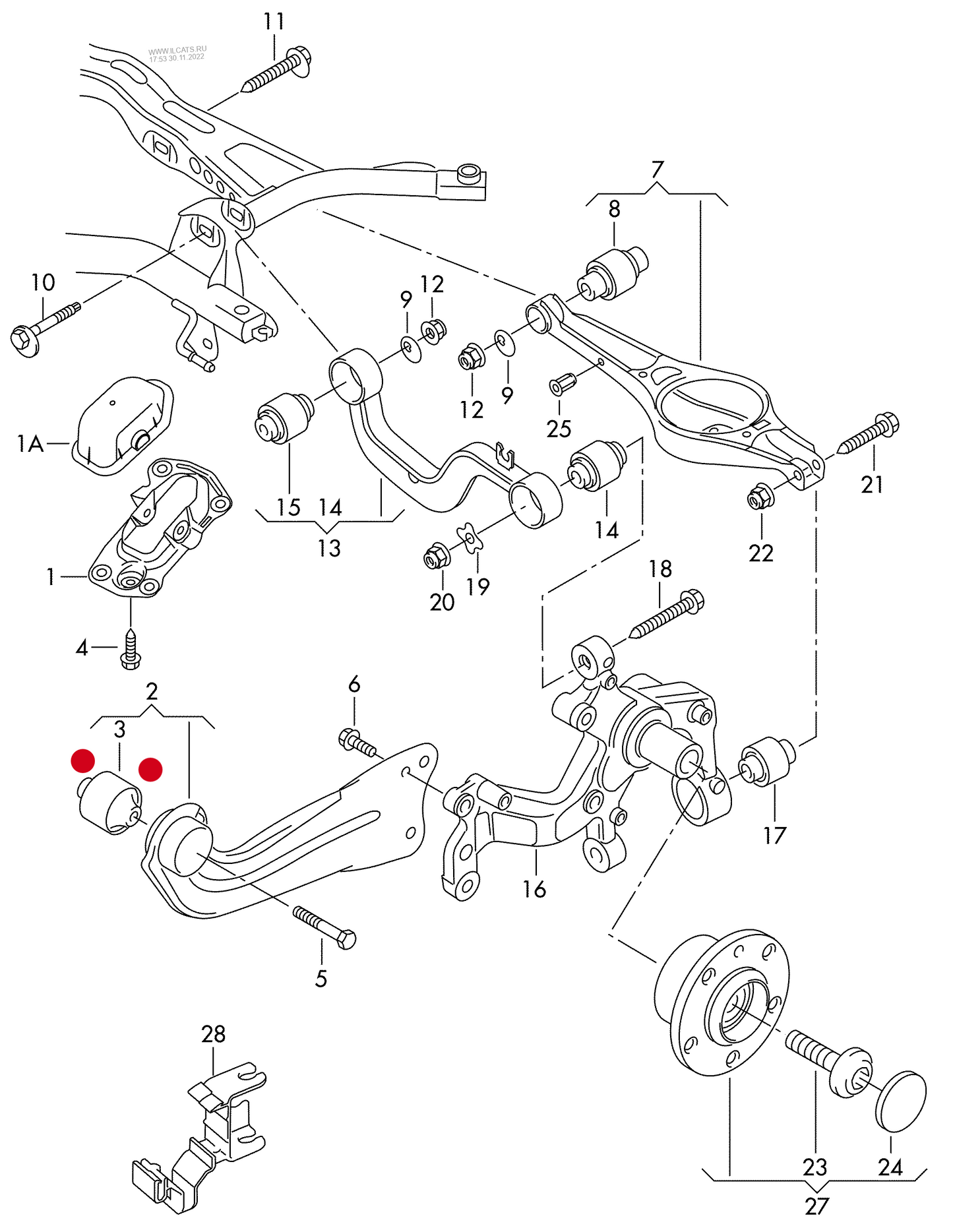 (3) 110737 Rear trailing arm bush