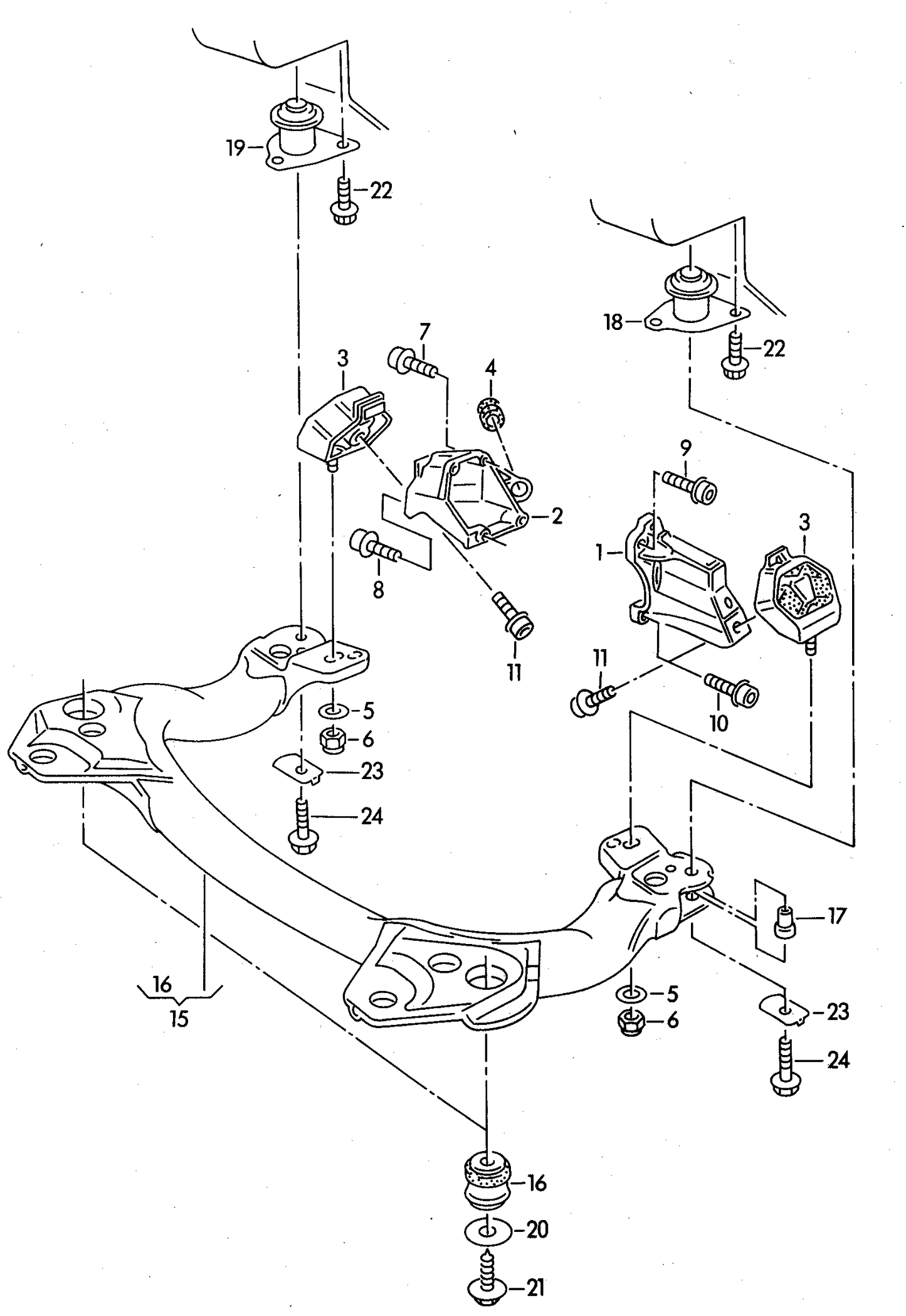 (3) 107992 Gearbox mounting Audi 100 91>94/A6 94>97