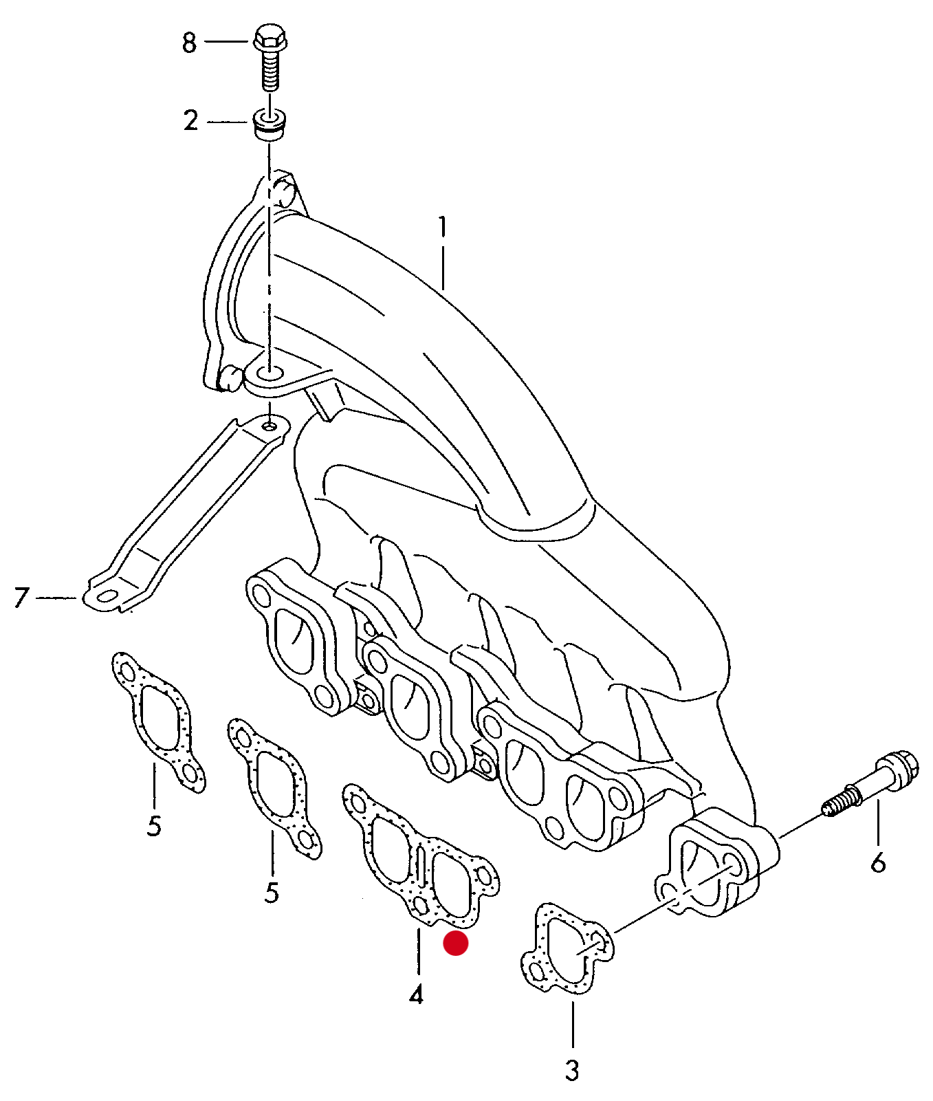 (4) 111918 Intake manifold gasket AXD,AXE,BAC,BLJ,BLK