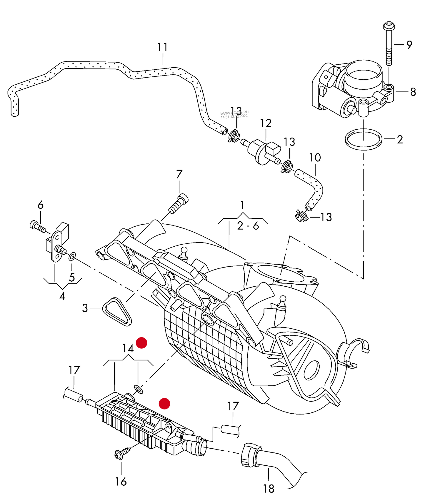 (14) 116723 FEBI ventilation heater pipe