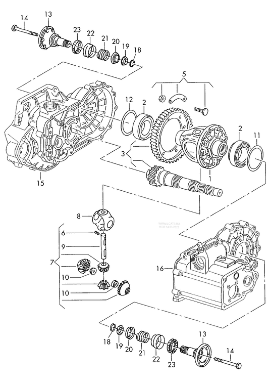 409-020 Golf mk4 1998>2004 differential pinion gear set for 5 speed manual transmiss. DUS,DUU,DUW, ERT