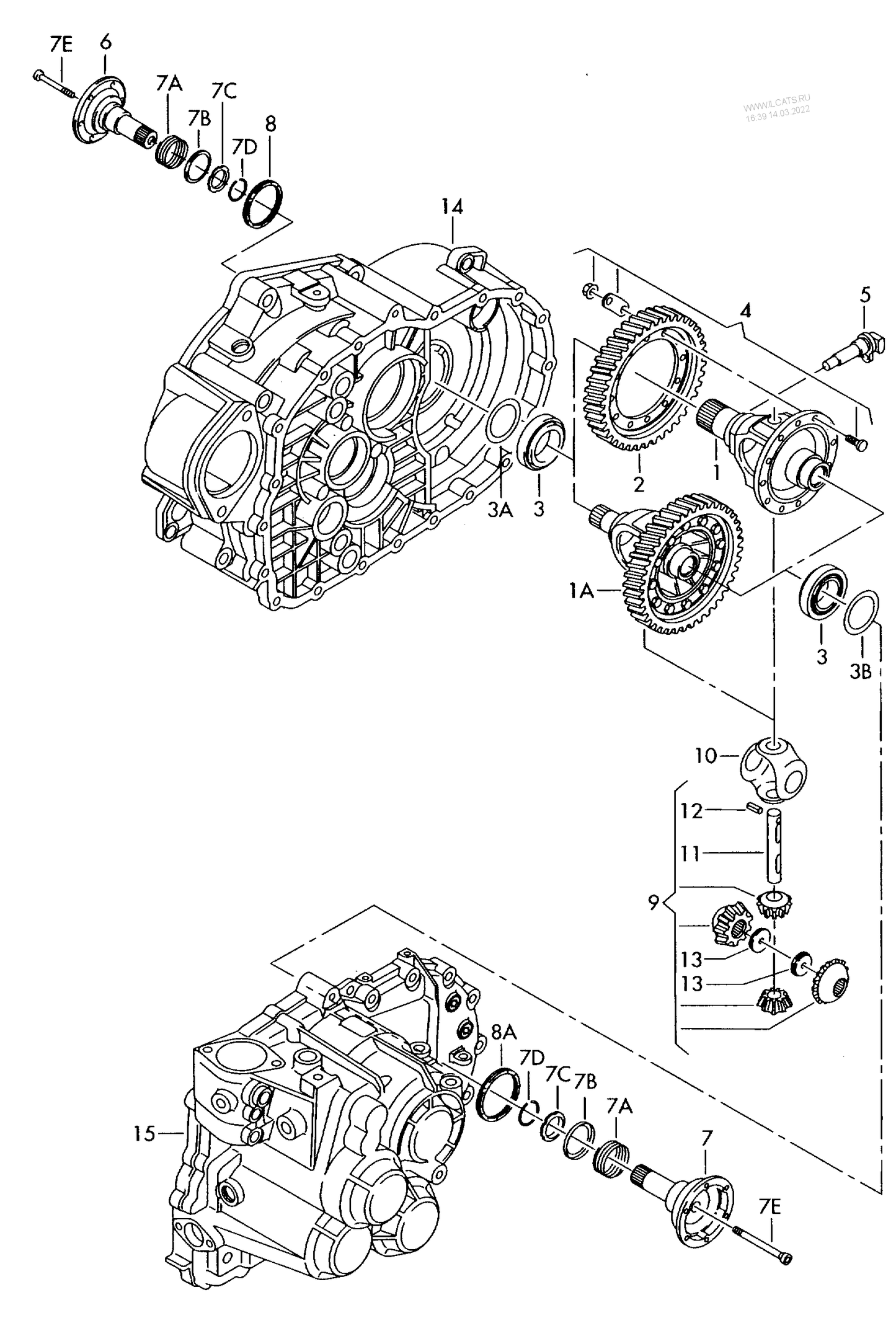 409-030 Golf mk4 1998>2004 differential output gear 6-speed manual transmission DRW,EFF,ERF, ERR,FML