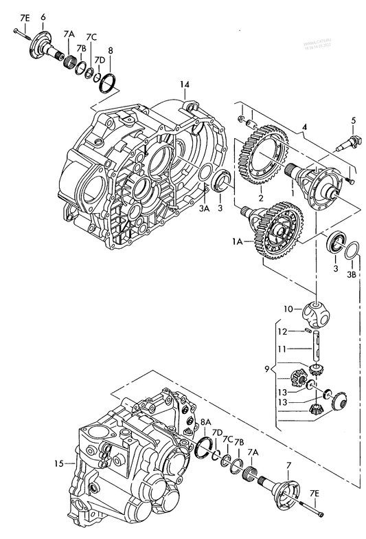 409-030 Golf mk4 1998>2004 differential output gear 6-speed manual transmission DRW,EFF,ERF, ERR,FML