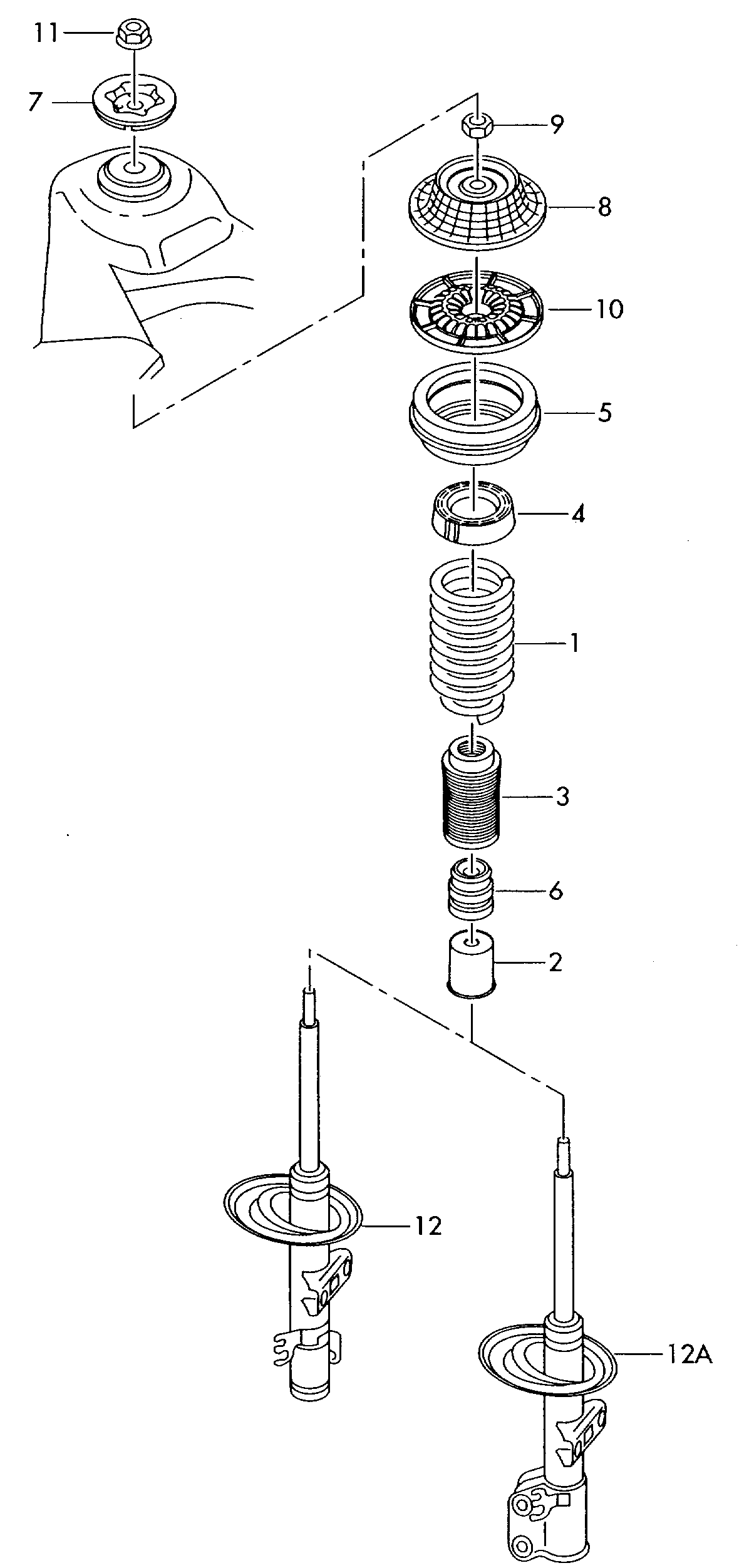 (6) 112869 Front bump stop 70mm