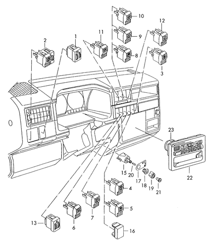 (4) 103842 FEBI Switch for rear-window heater