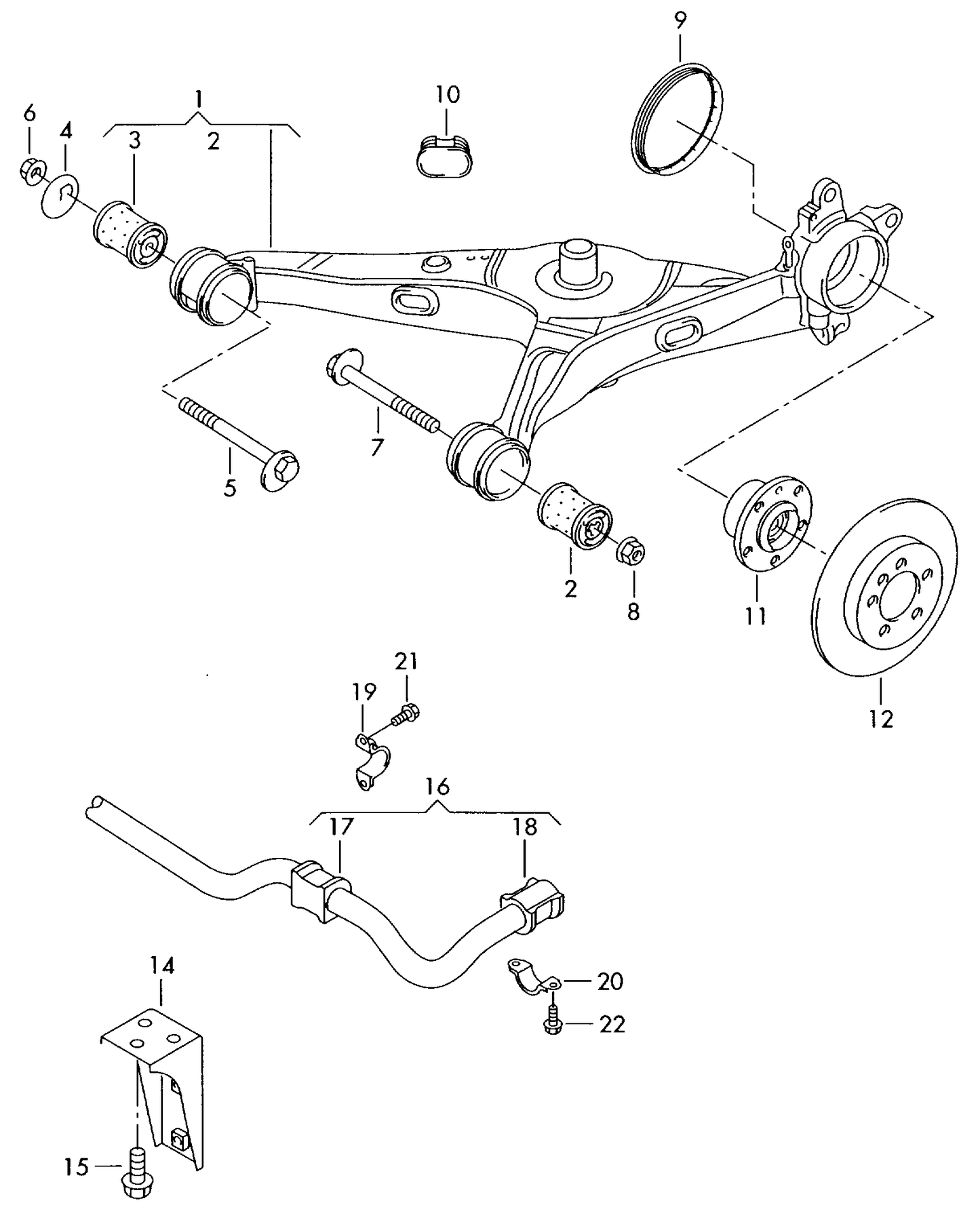 (2) 114621 Rear anti-roll bar bush