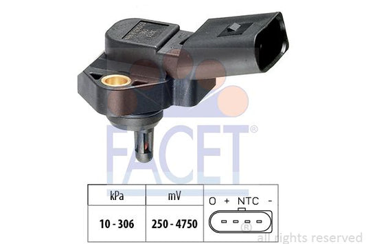 111423 FACET Air Pressure Sensor, height adaptation | Sensor, boost pressure | Sensor, intake manifold pressure | Sensor, exhaust pressure