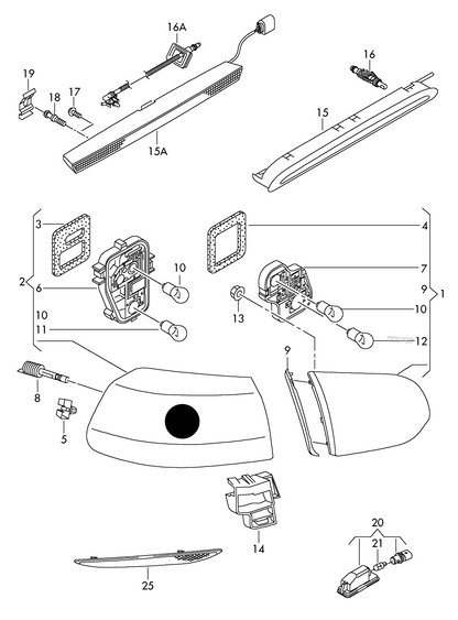 (item 2) LL9293 DEPO O/S/R Lamp GOLF (Exc.SPORT) 09-13 OUTER R/L RED/CLR NON-LED (VALEO)