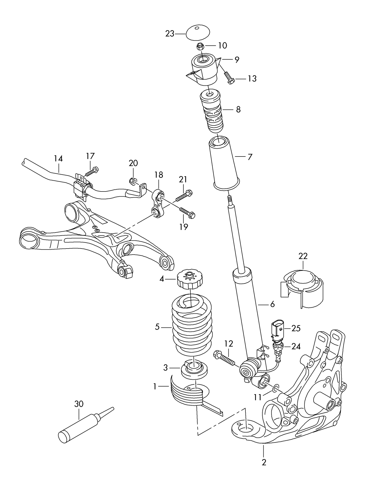 (5) CS8139R CD Rear road spring Audi PR-1BA,1BR+ 0YG 4 colour strokes