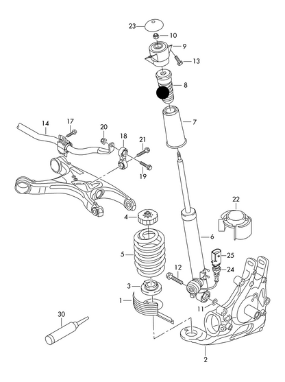 (8) 113453 FEBI Rear bump stop AUDI PR-1BD/1BE