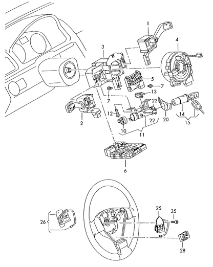 (6) 10-73-0200 GENUINE electronic module for steering column combination switch  use only in conjunction with: F  >> 2K-9-072 348*   1K0 959 654