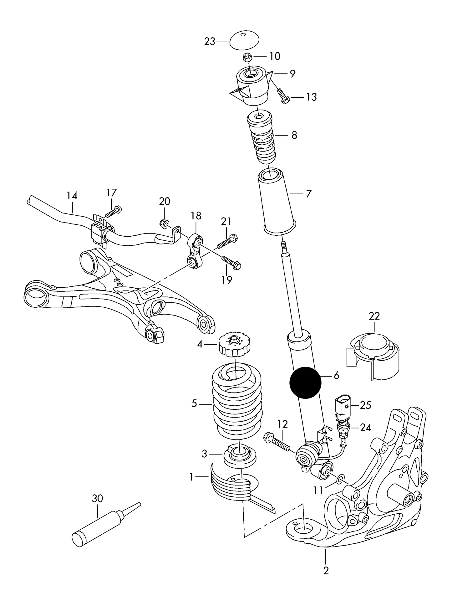 (ITEM 6) 130111 Rear GAS shockabsorber Audi PR-1BE,1BV+0JB, 0JC,0JD