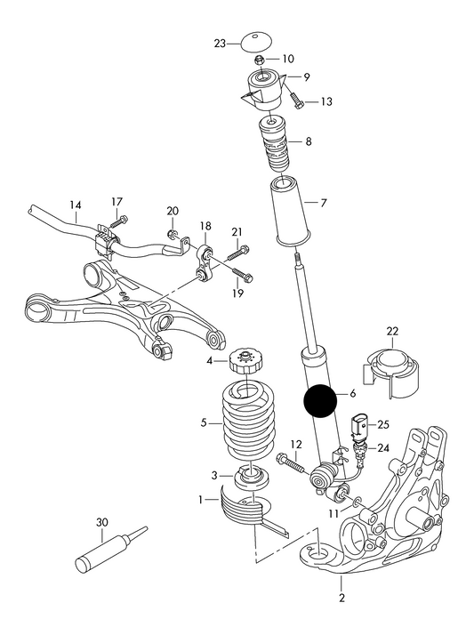 (ITEM 6) 130111 Rear GAS shockabsorber Audi PR-1BE,1BV+0JB, 0JC,0JD