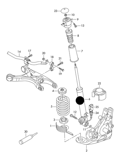 (ITEM 6) 130110 Rear GAS shockabsorber Audi PR-1BA std susp only