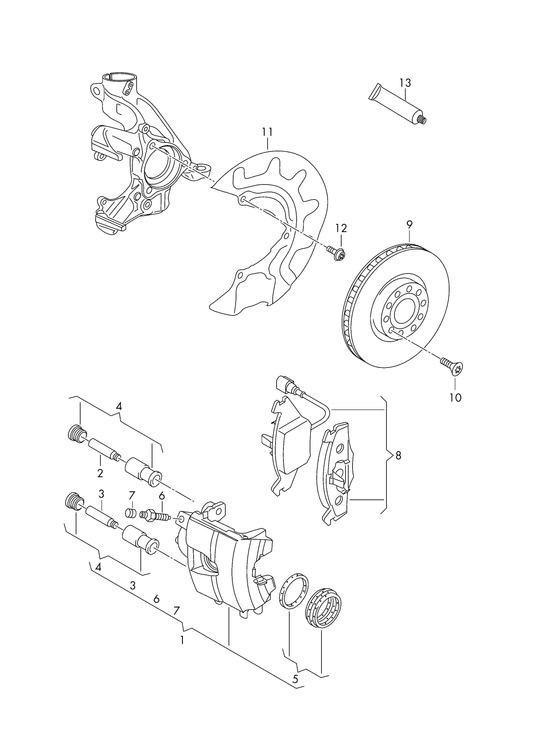 Golf Front disc brake - Golf/Variant/4Motion PR-1ZF