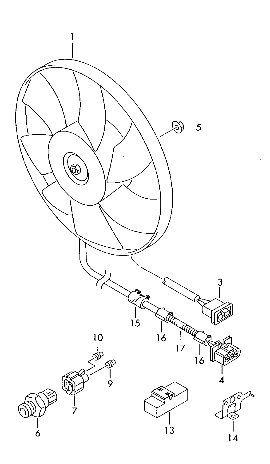 (6) 104263 Radiator cooling fan switch 2PIN