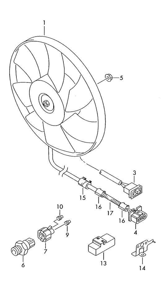 (6) 104263 Radiator cooling fan switch 2PIN