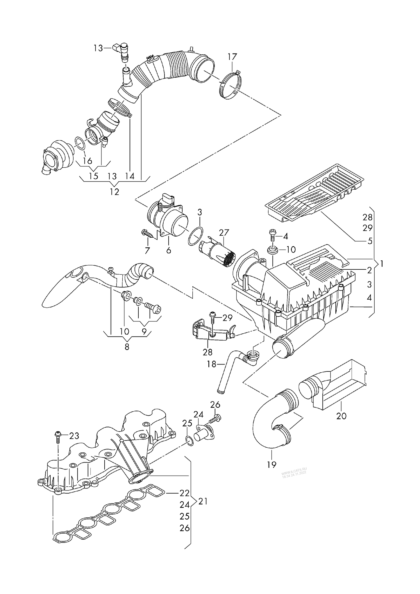 (21) 117757 Intake Manifold with gaskets