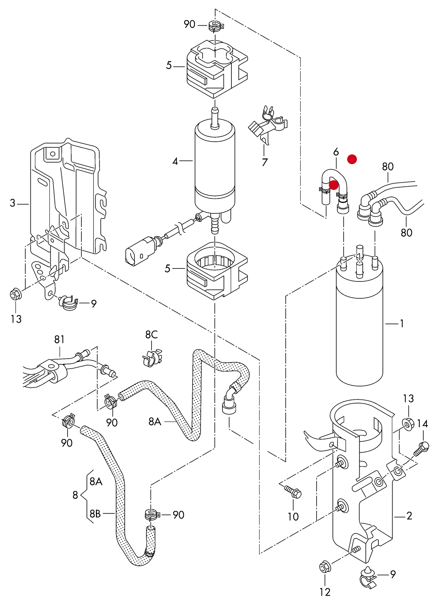 (6) 7E0-130-307C GENUINE Fuel Pipe T5 2010>2017