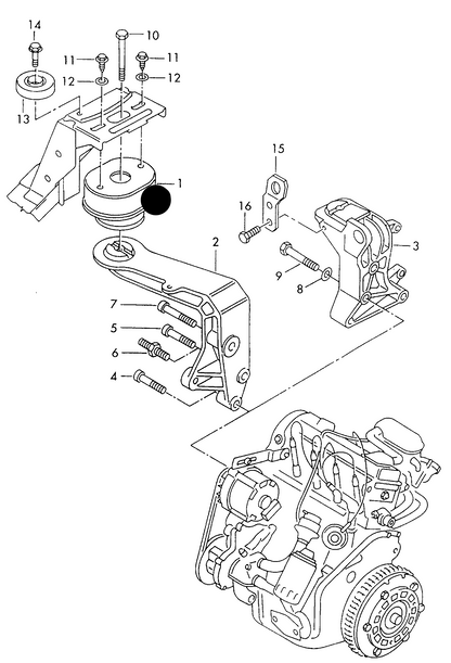 (ITEM 1) 104050 R/H Engine Mounting T4 1.9/2.0