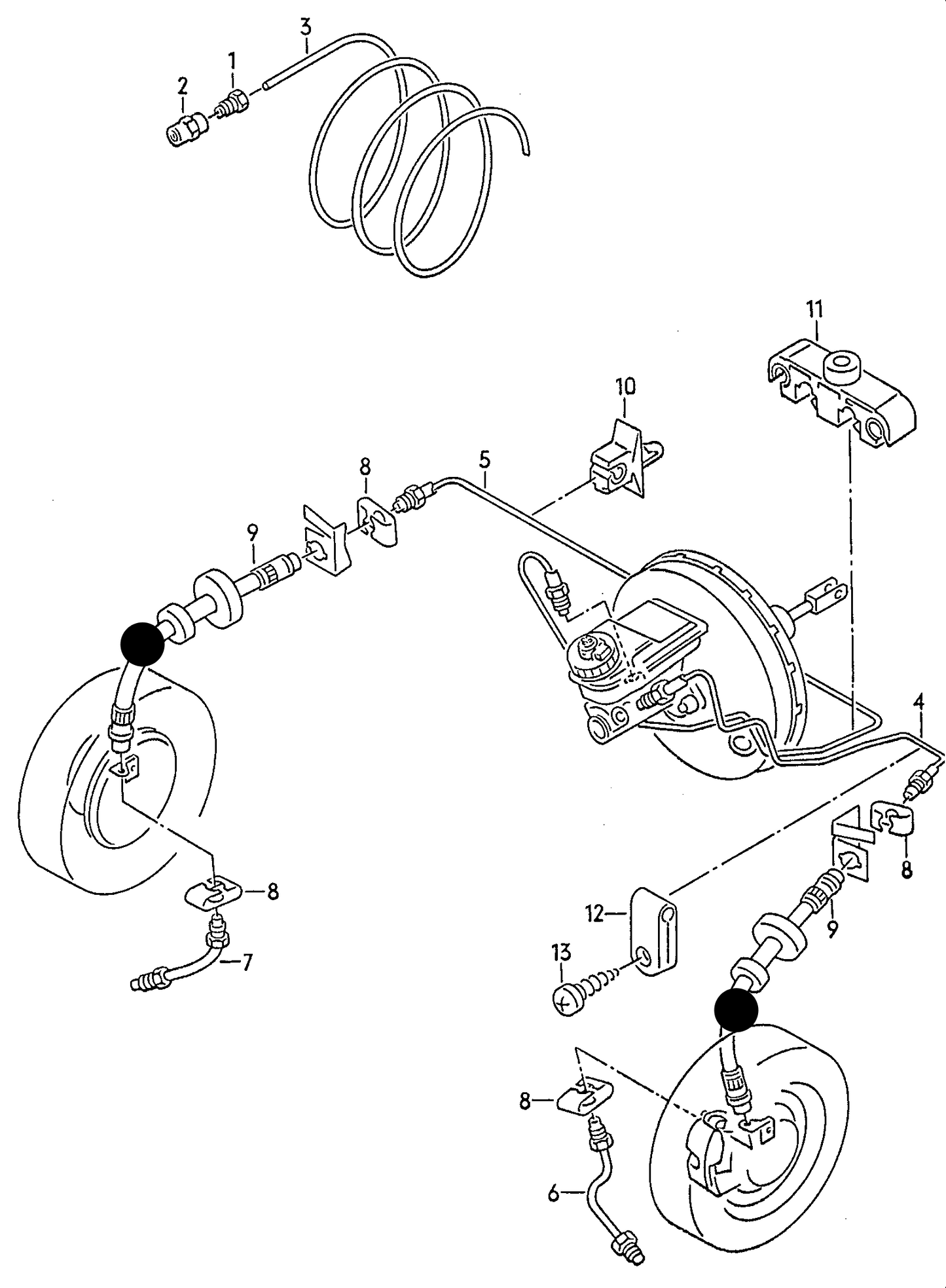 (9) 110403 Front Left Brake Hose 362mm T4 99>03 PR-2E3/9U1