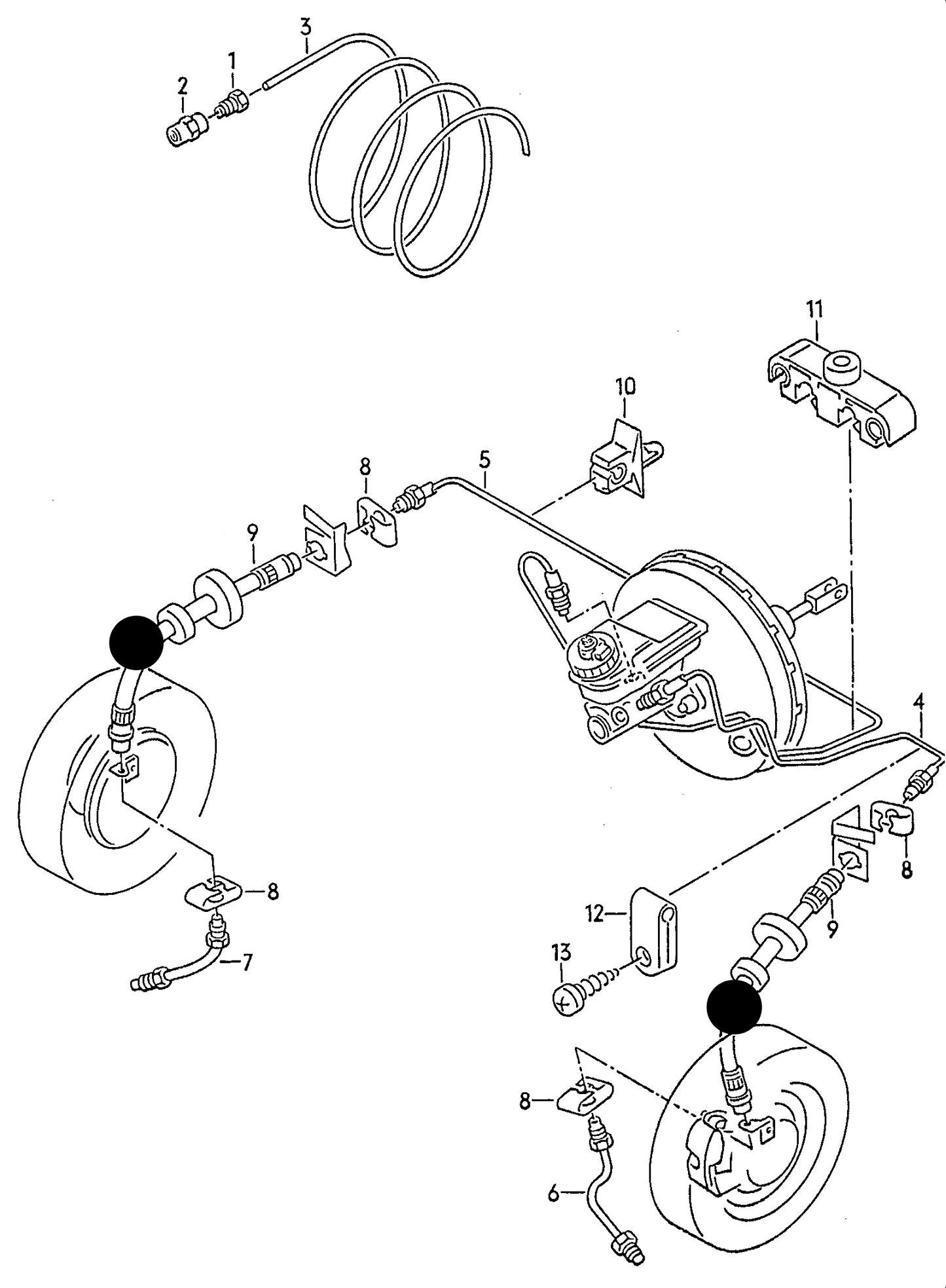 (9) 110404 Front Brake Hose-Right PR-2E3/9U1