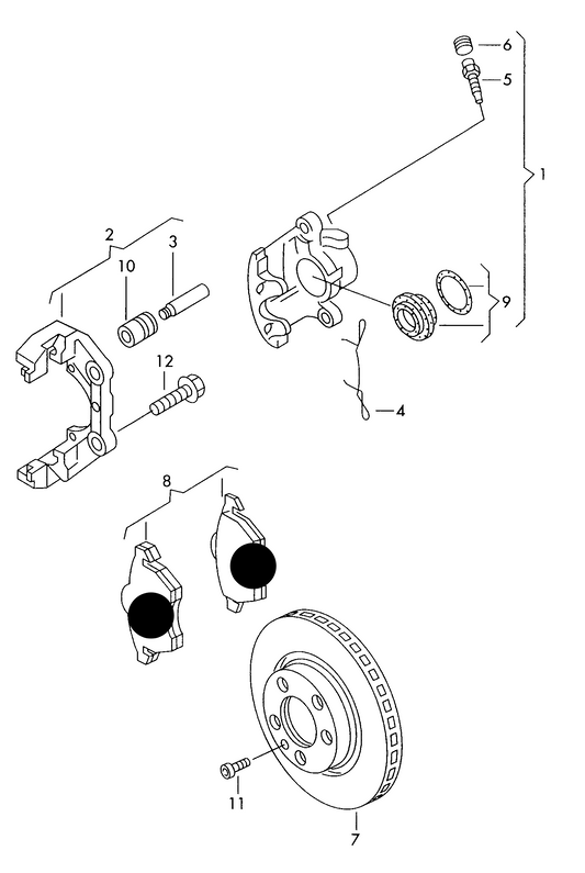 (8) 109464 Front Brake Pad Set with sensors T4 'solid discs' 2000>2003 PR-1LP