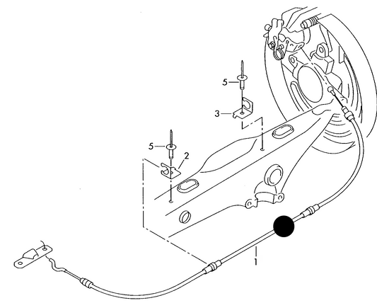 (Item 1) 112146 Febi Rear Handbrake Cable T5 03>7H/7J